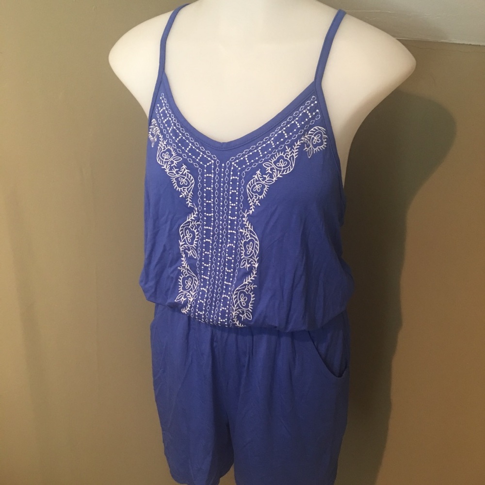 New Infinity Women’s Royal Blue Romper Shorts SZ M
